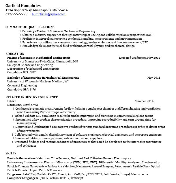 First Engineering Resume in PDF