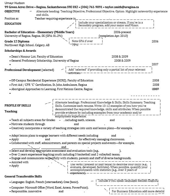 Format of Education Resume Sample