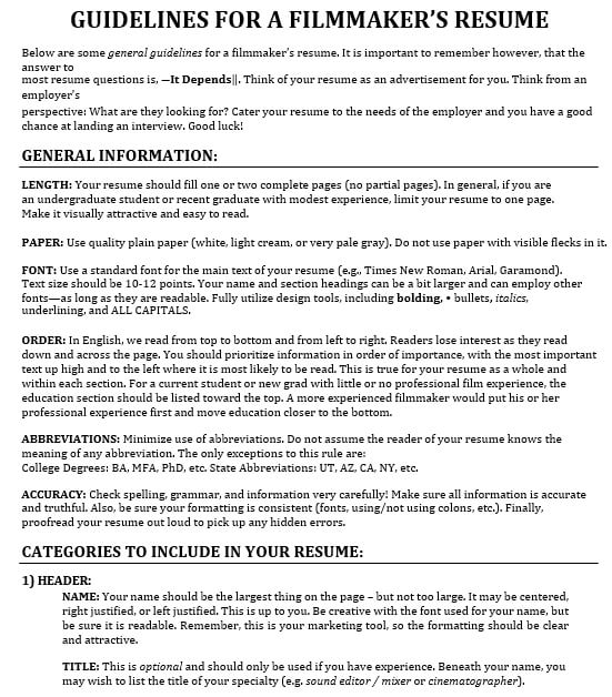 No Experience Acting Resume PDF Download