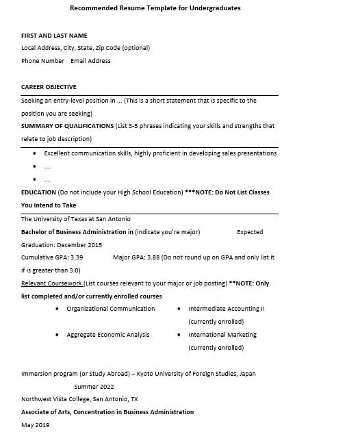 college student resume templatess Sample