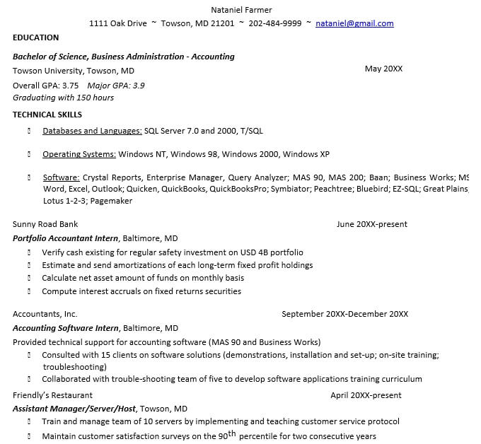 Accountant Resume Sample PDF