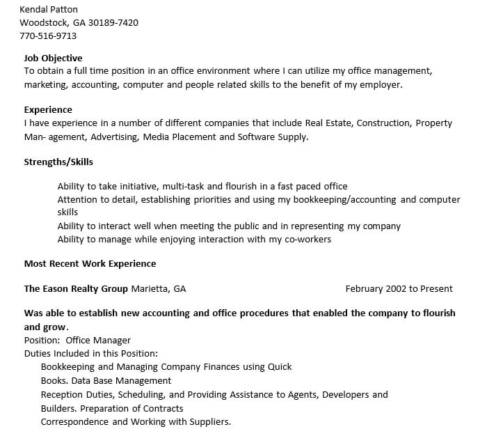 Accounting Bookkeeper Resume