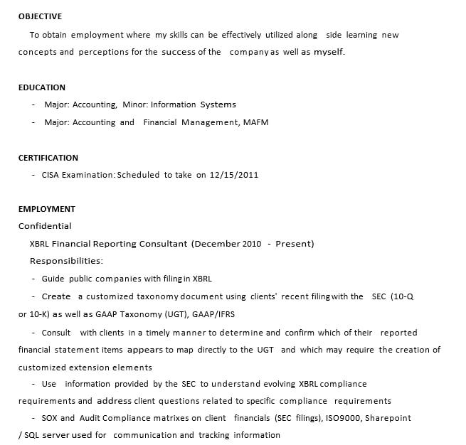 Business Financial Analyst Resume Template in PDF
