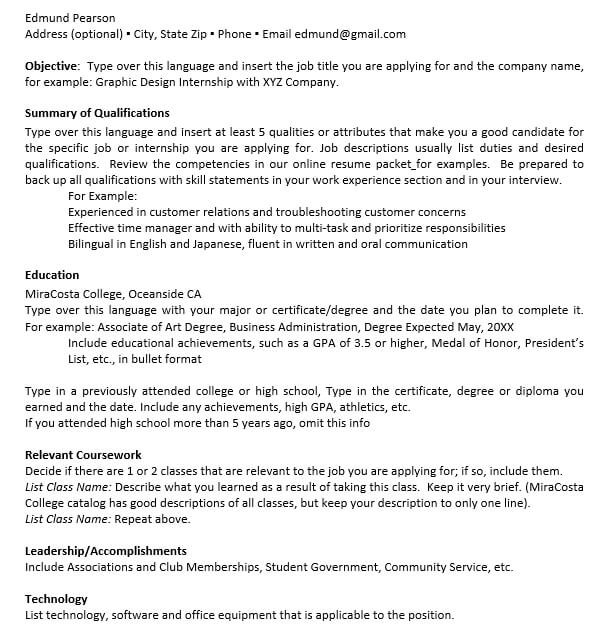 Combination Resume Template Word Free Download