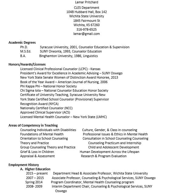 Education Counselor Resume Example