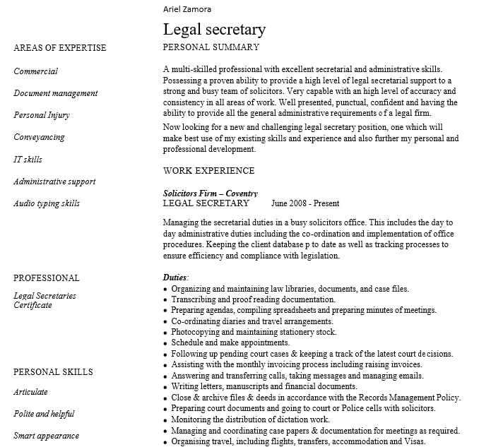 Legal Secretary