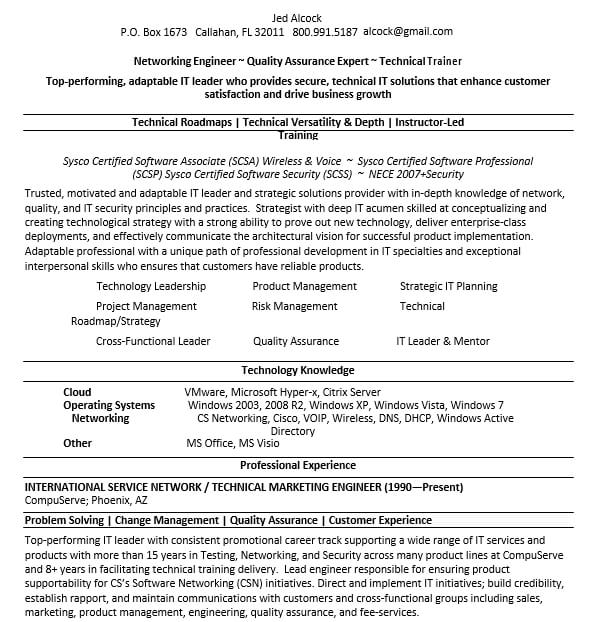Network Engineer Resume PDF Format