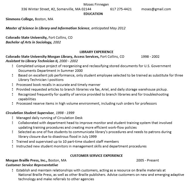 Professional Librarian Resume Template