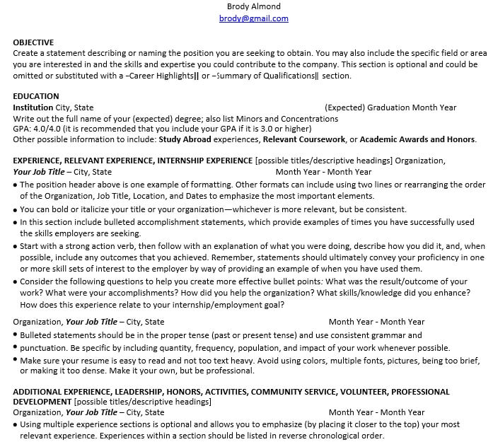 entry level resume for it jobs example