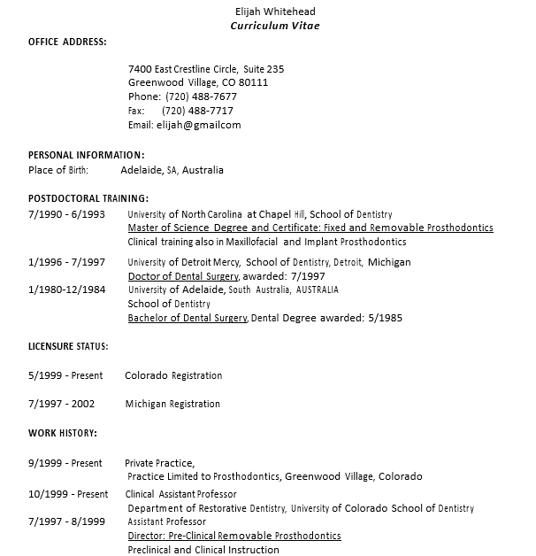 BDS Doctor Resume Template