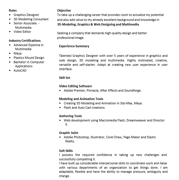 Basic Fresher Resume in PDF