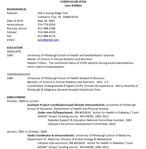 Clinical Dietitian Resume