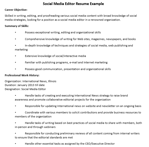 Editor Resume