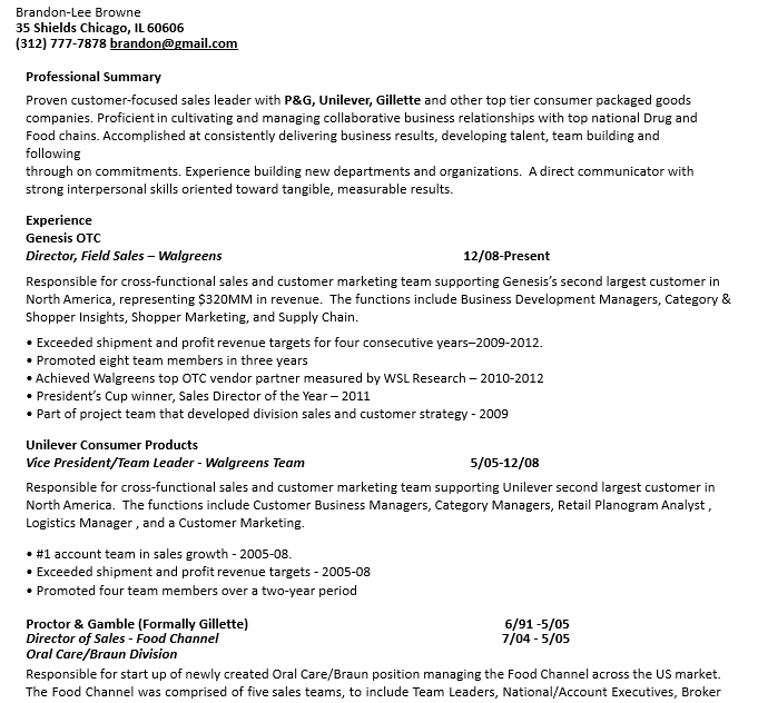 Example of Account Manager Resume