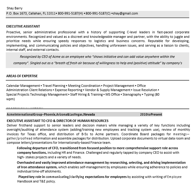 Executive Assistant Resume PDF Free Download