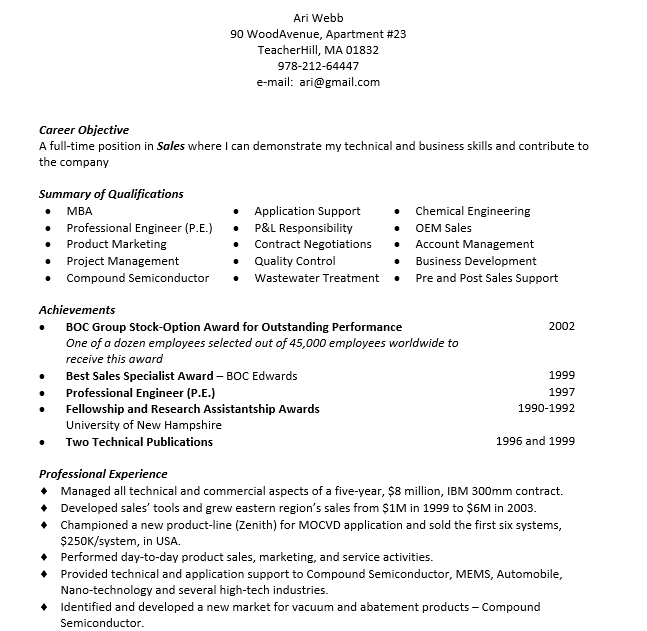 Free Download Doc Format Automobile Resume Template