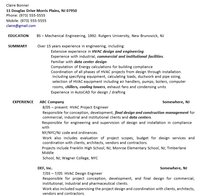 Mechanical Engineer HVAC Resume Free PDF Download