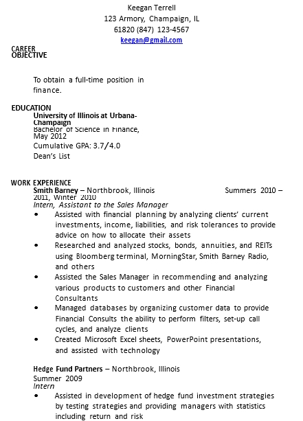 Sample Accounting and Finance Resume