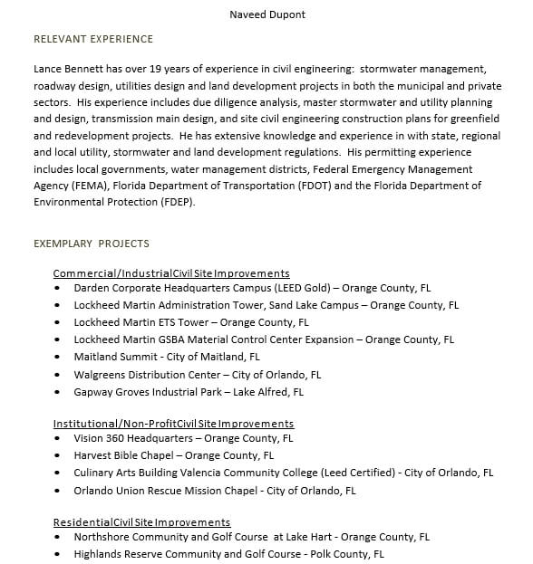 Site Civil Engineer Resume PDF Template Download