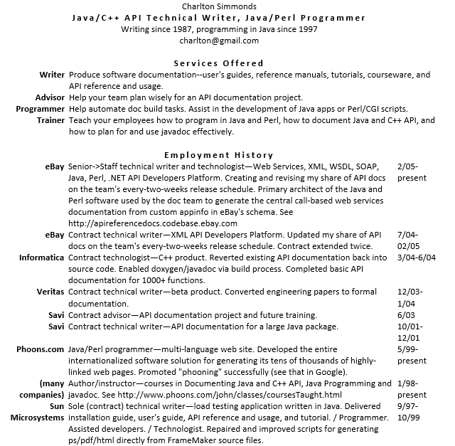 Technical Writer Resume