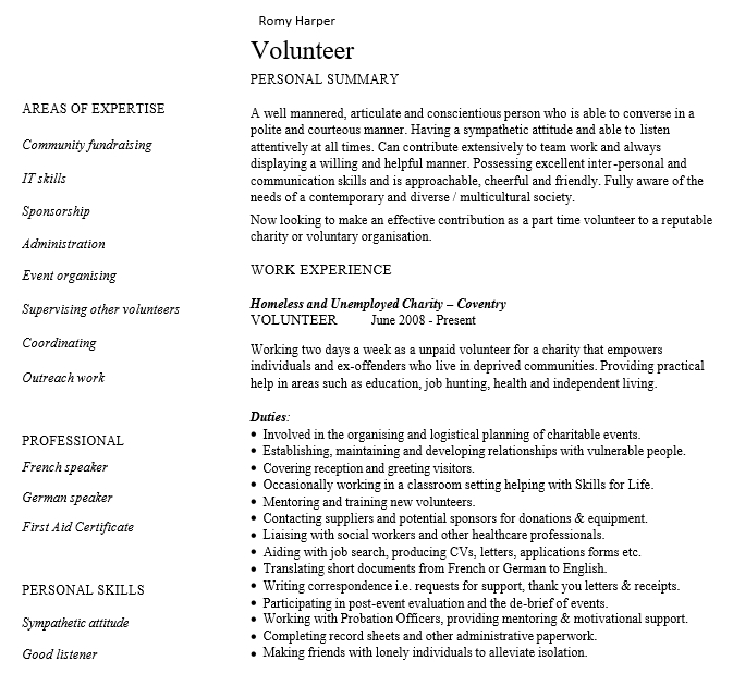 Volunteer Tutor Resume Free PDF Download