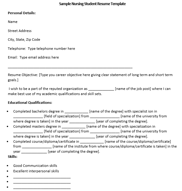 sample nursing student resume template1