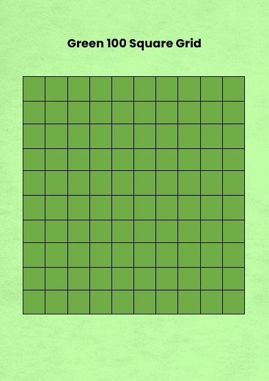 Green 100 square grid