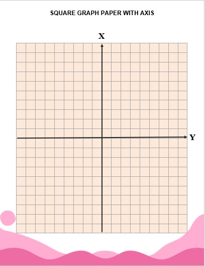 pink square graph paper with axis