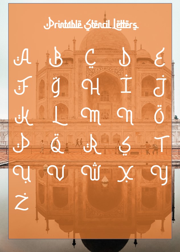 printable arabic stencil letters