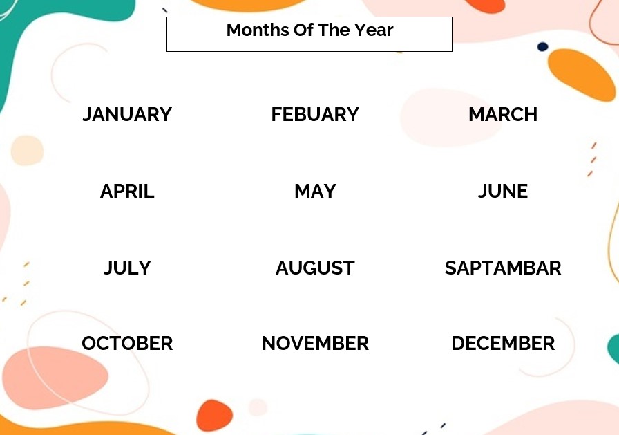 template months of the year