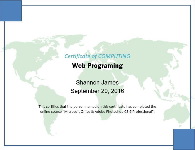 Certificate of Computing