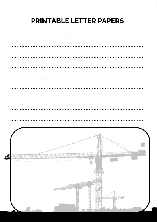Contruction letter papers Printable