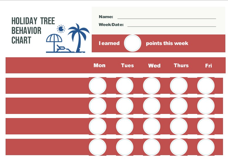 Holiday Tree Behavior Chart