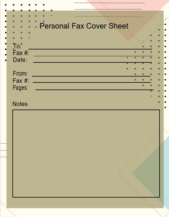 Personal Fax Cover Sheet