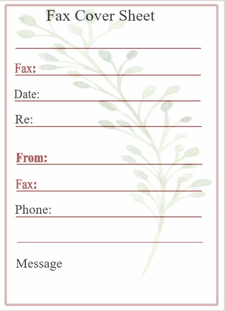 Printable Generic Fax Cover Sheet