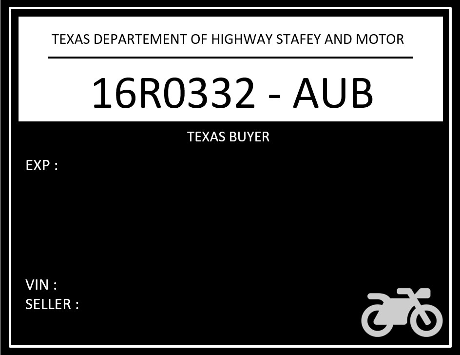 Printable Temporary License Plate Texas