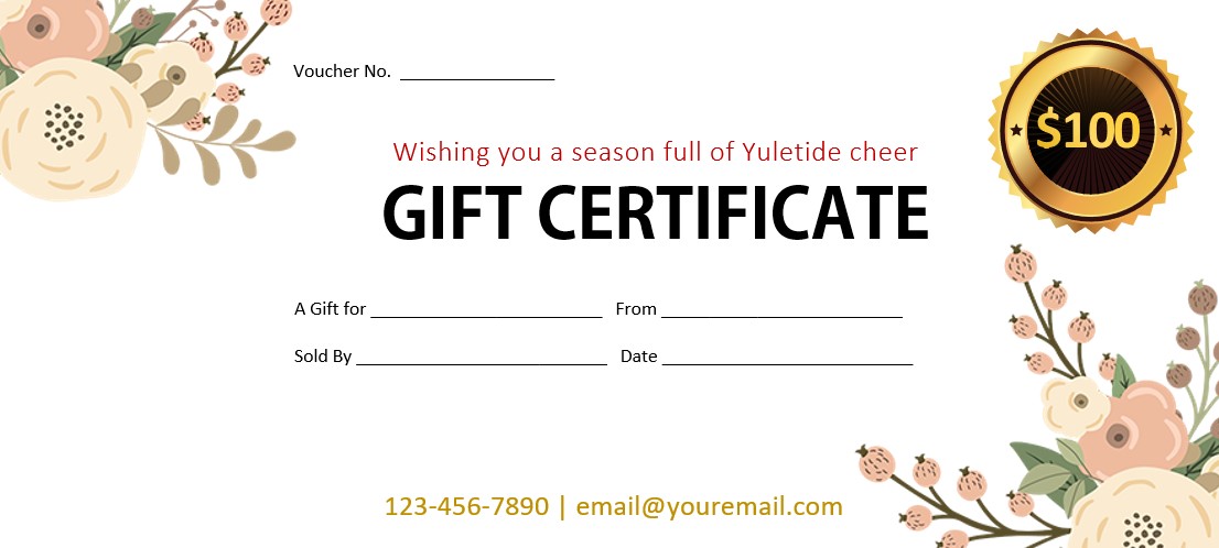 Royal gift certificate template