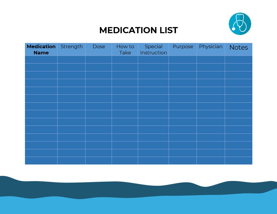 Simple Medication List Template