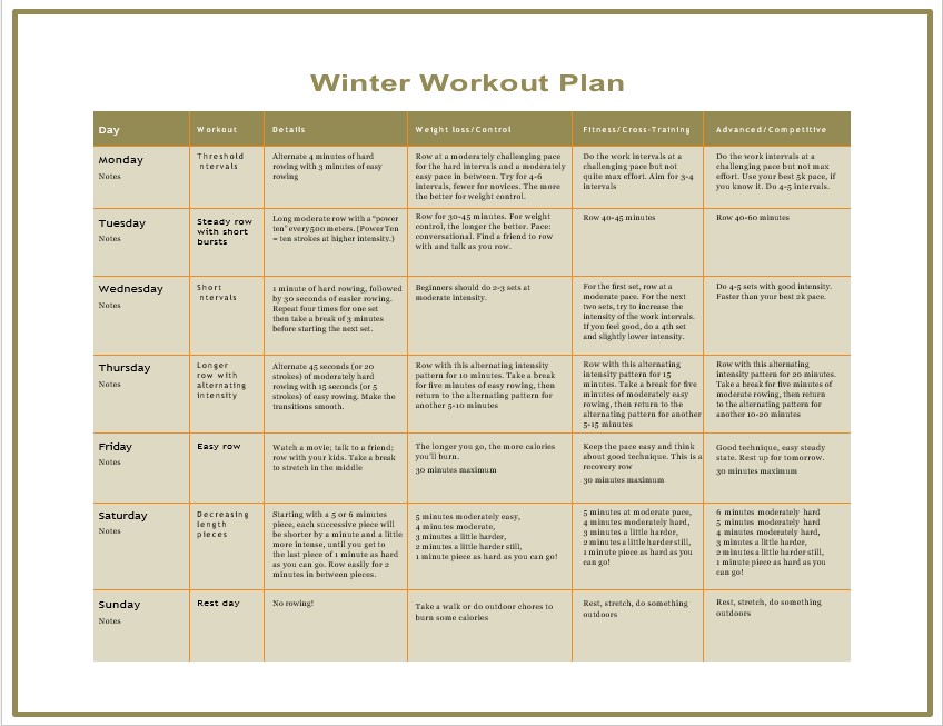 Winter Workout Plan