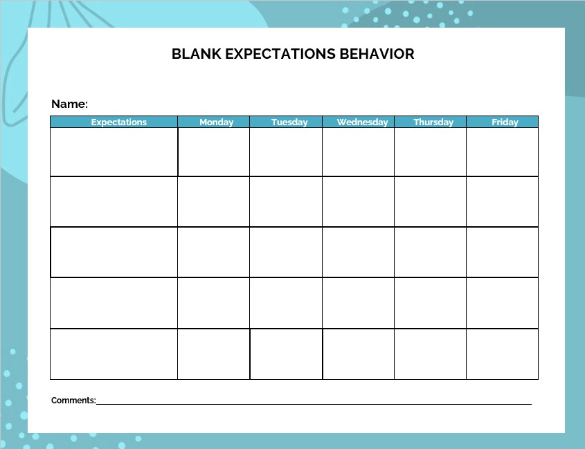 blank expectations behavior