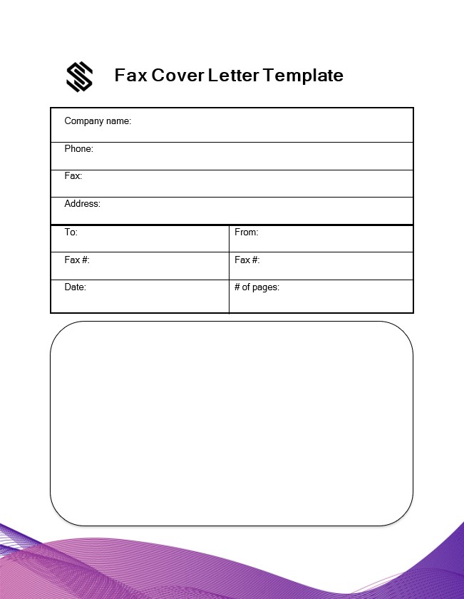 fax cover letter template