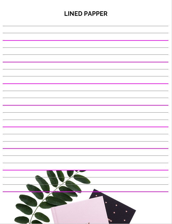 lined paper template Example