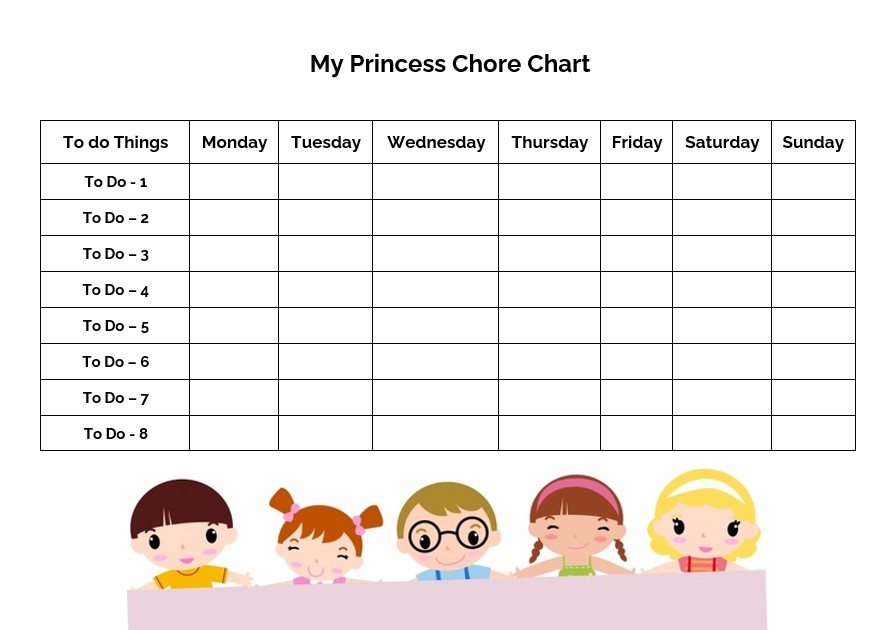 my kids chore chart template