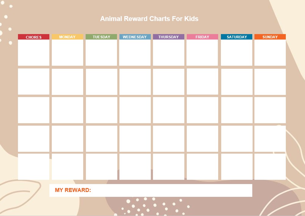 printable animal reward charts for kids
