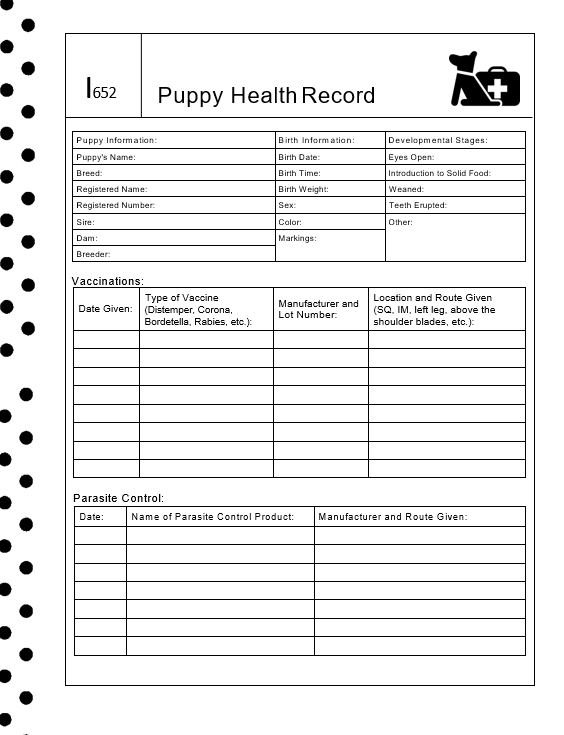 puppy Health records