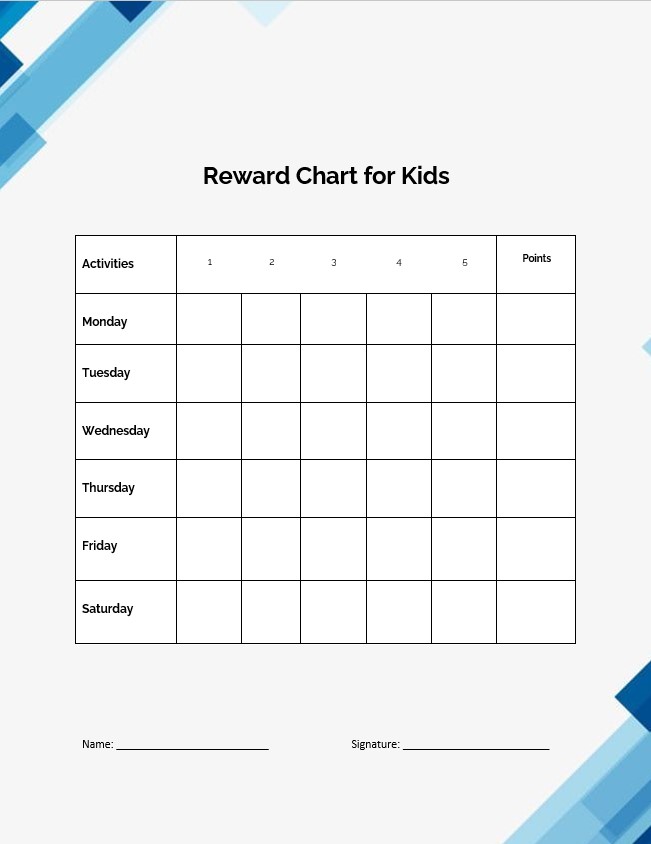 rainbow reward charts for kids