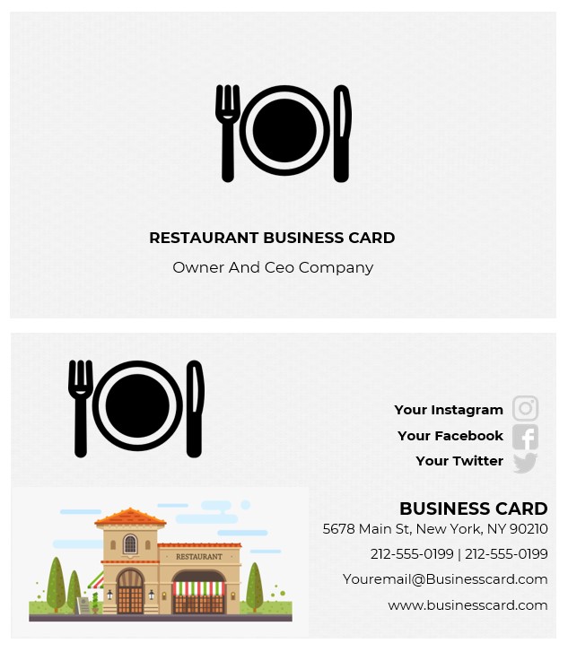 restaurant business cards templates