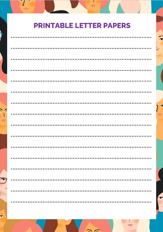 women day letter papers Printable