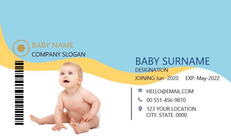 Baby id card template