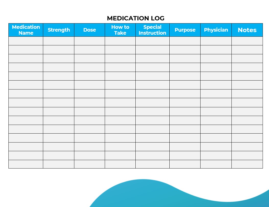 Medication log Template